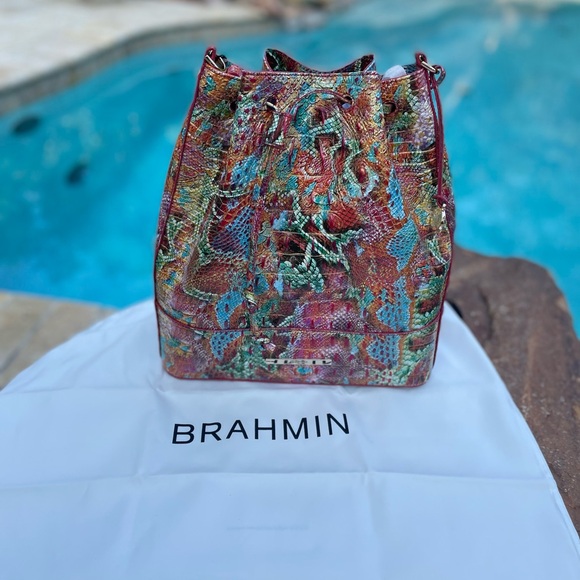 NWT Brahmin Marlowe Reservoir Melbourne Bucket Shoulder Bag - Picture 6 of 16
